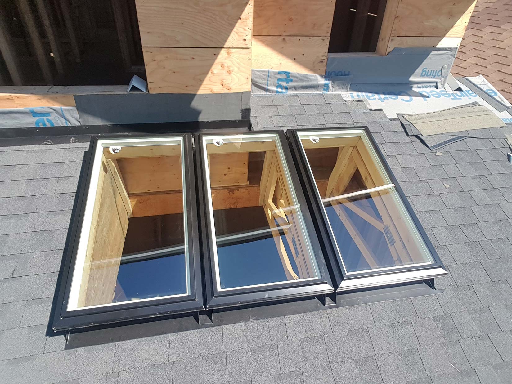 Skylight installation for new roof