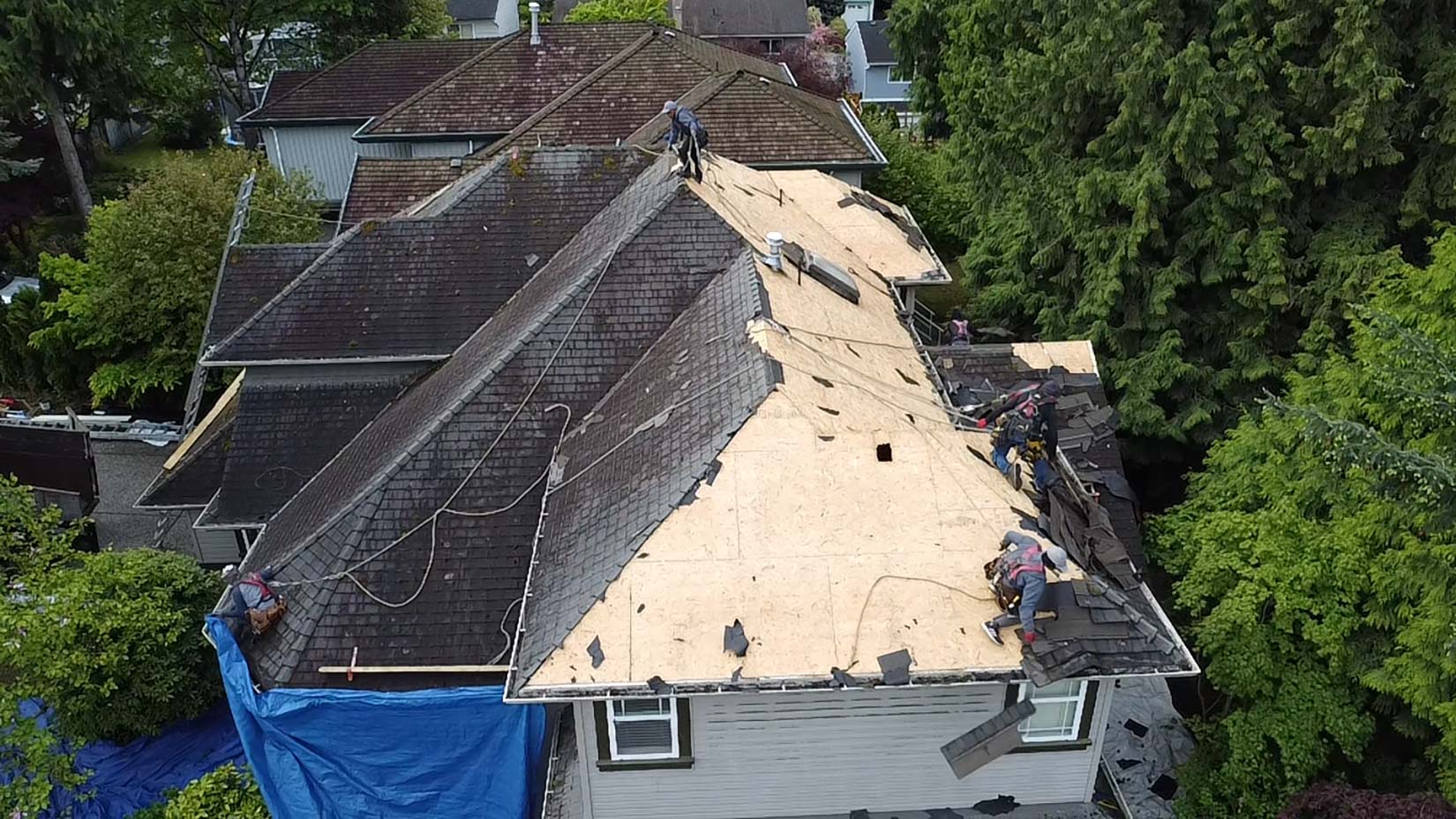 Re-roof project in Langley