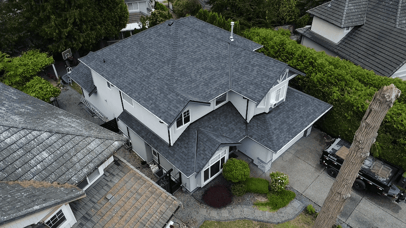 Shingle roofing in a Langley house, installed by professional roofing contractors